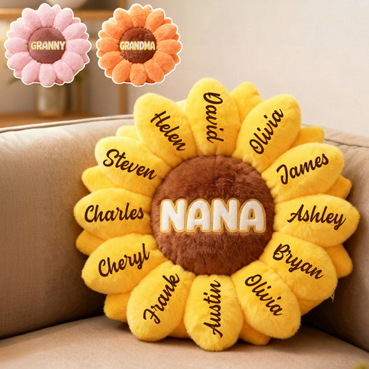 Meilleure grand-mère du monde - Coussin personnalisé en fausse fourrure en forme de grand-mère