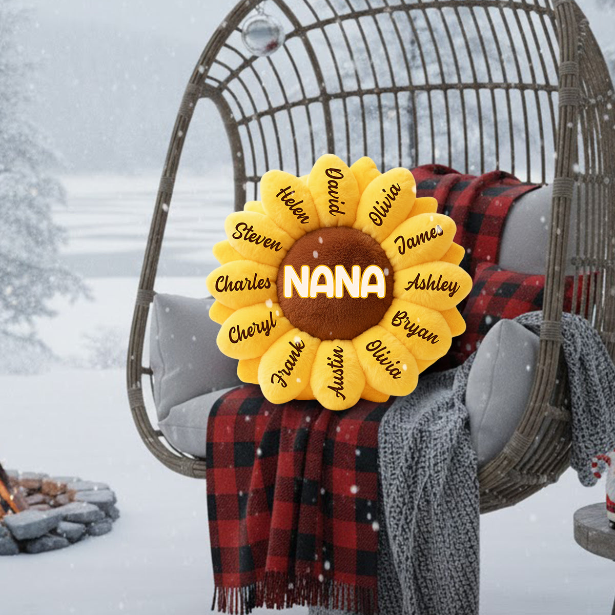 Meilleure grand-mère du monde - Coussin personnalisé en fausse fourrure en forme de grand-mère