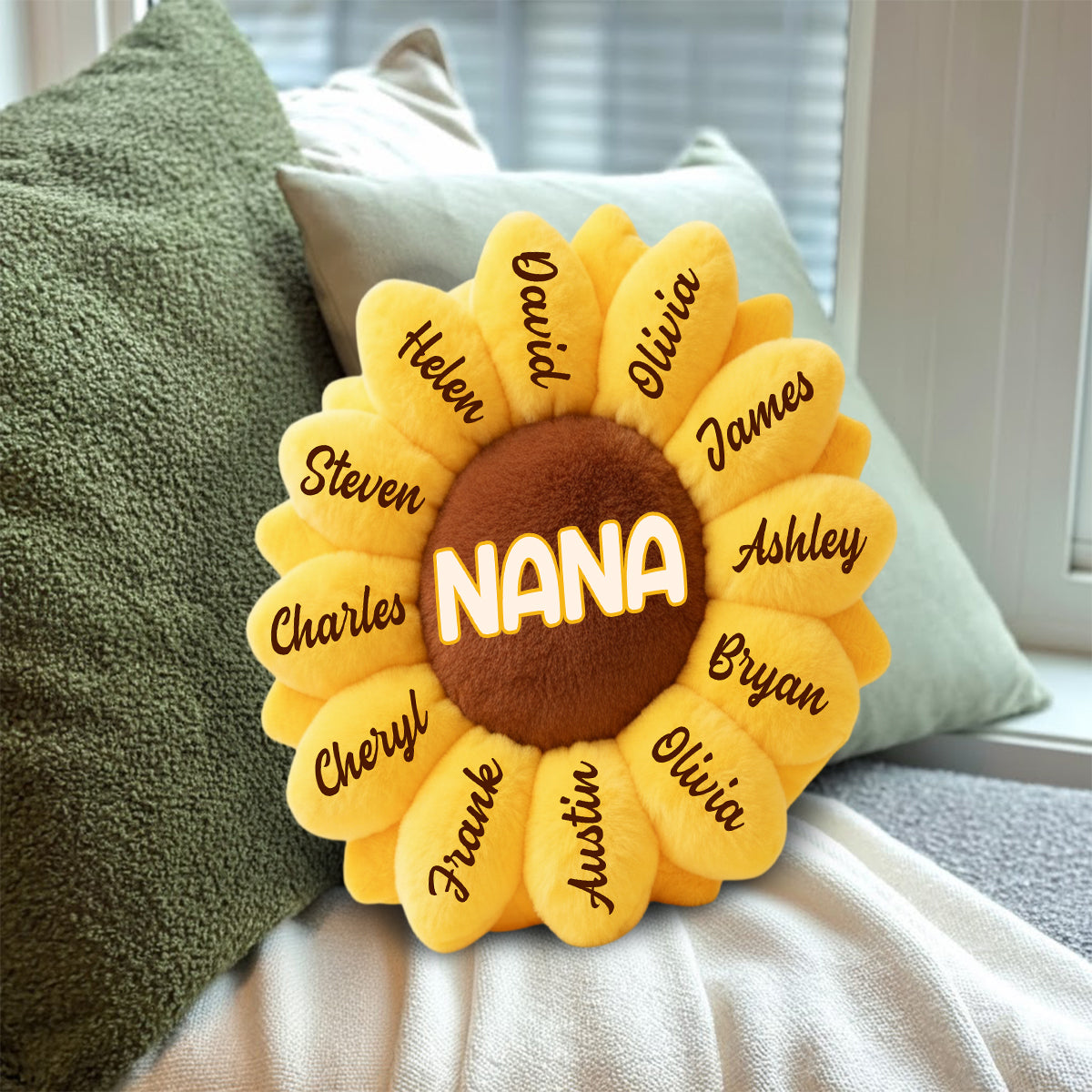 Meilleure grand-mère du monde - Coussin personnalisé en fausse fourrure en forme de grand-mère