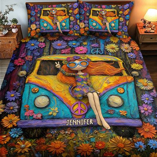 Âmes Hippies - Ensemble de courtepointe hippie personnalisé