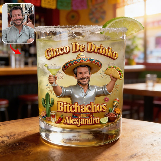 Cinco De Drinko - Personalized Cinco de Mayo Whiskey Glass