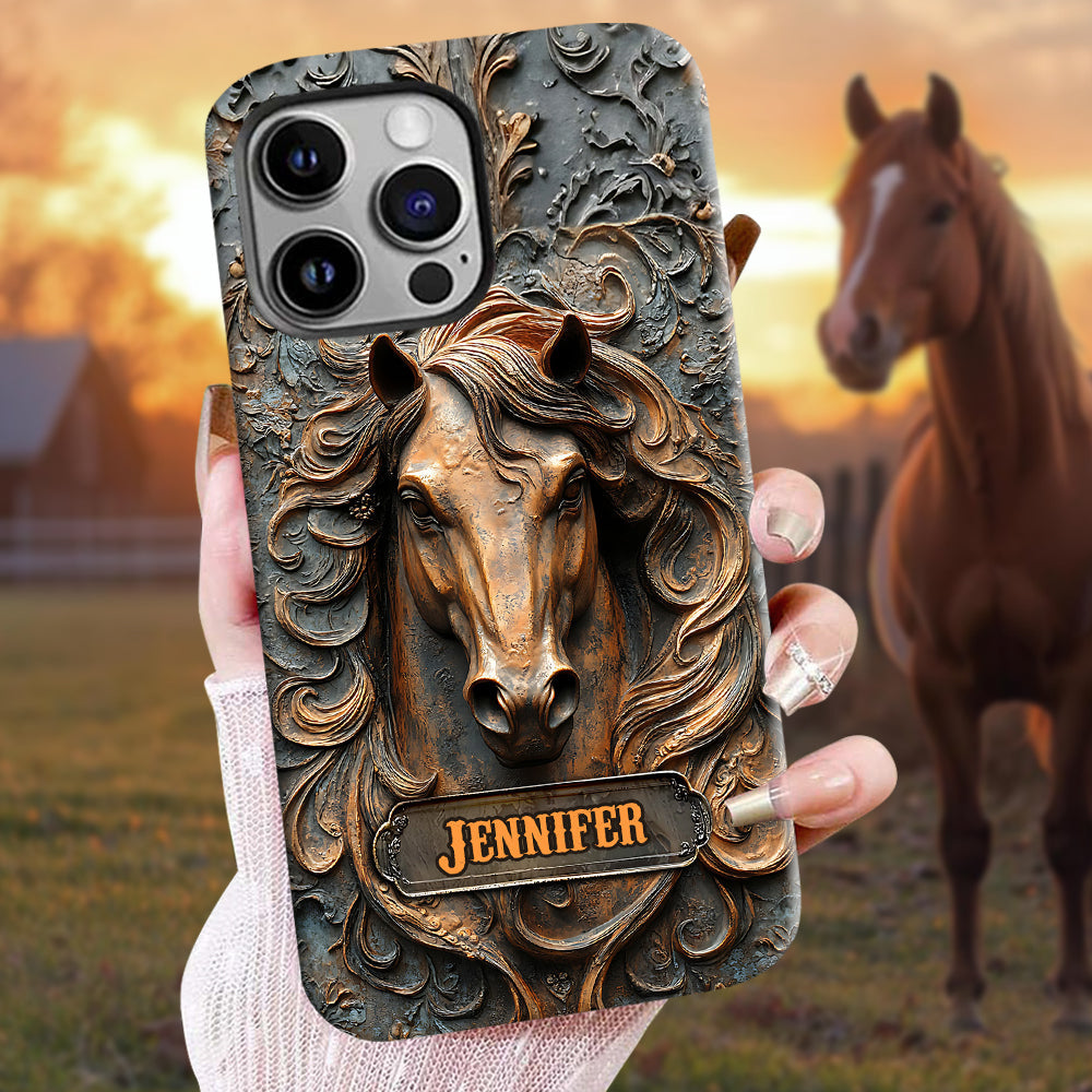 Love Horses - Personalized Horse Full Print Phone Case