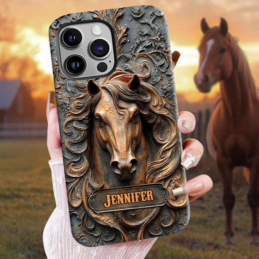 Coque de téléphone personnalisée « Amour des chevaux » avec motif intégral de cheval