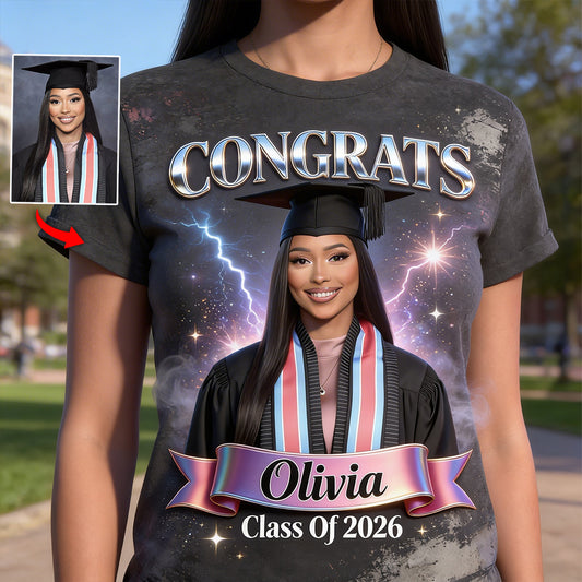 Class Of 2026 - Personalized Graduation Wash T-Shirt