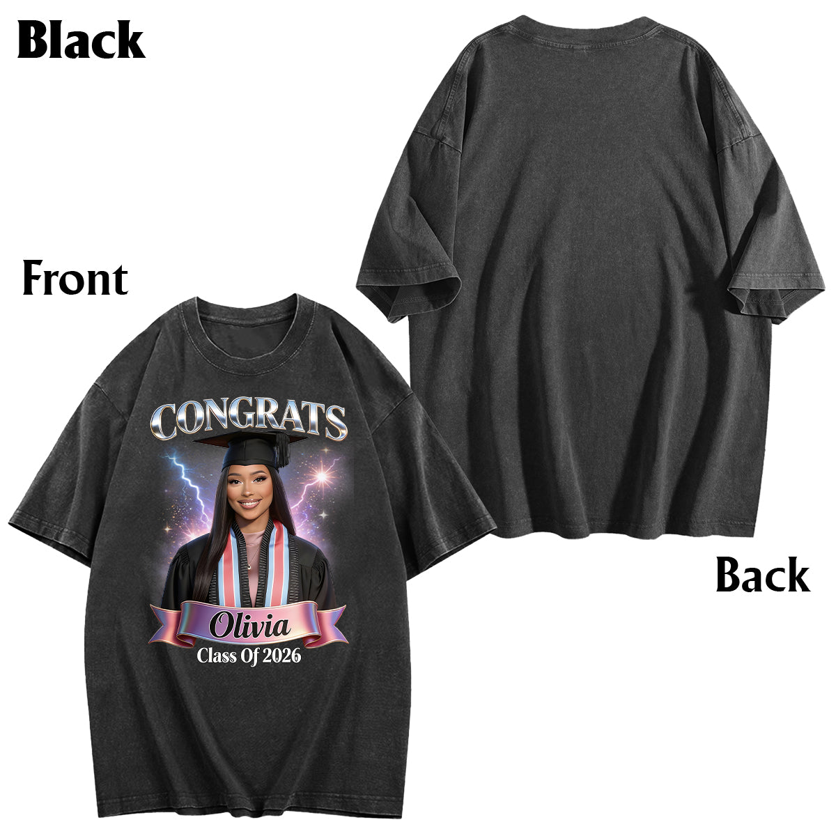 Class Of 2026 - Personalized Graduation Wash T-Shirt