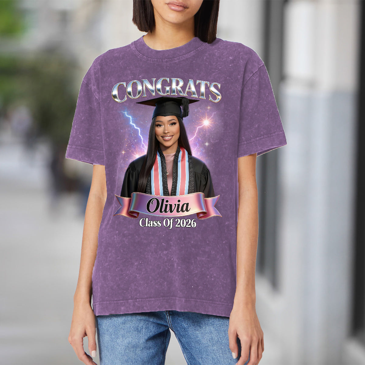 Class Of 2026 - Personalized Graduation Wash T-Shirt