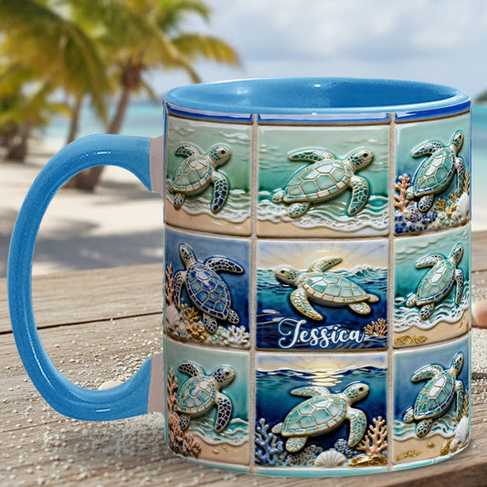 Mug personnalisé « Love Turtle » avec motif tortue