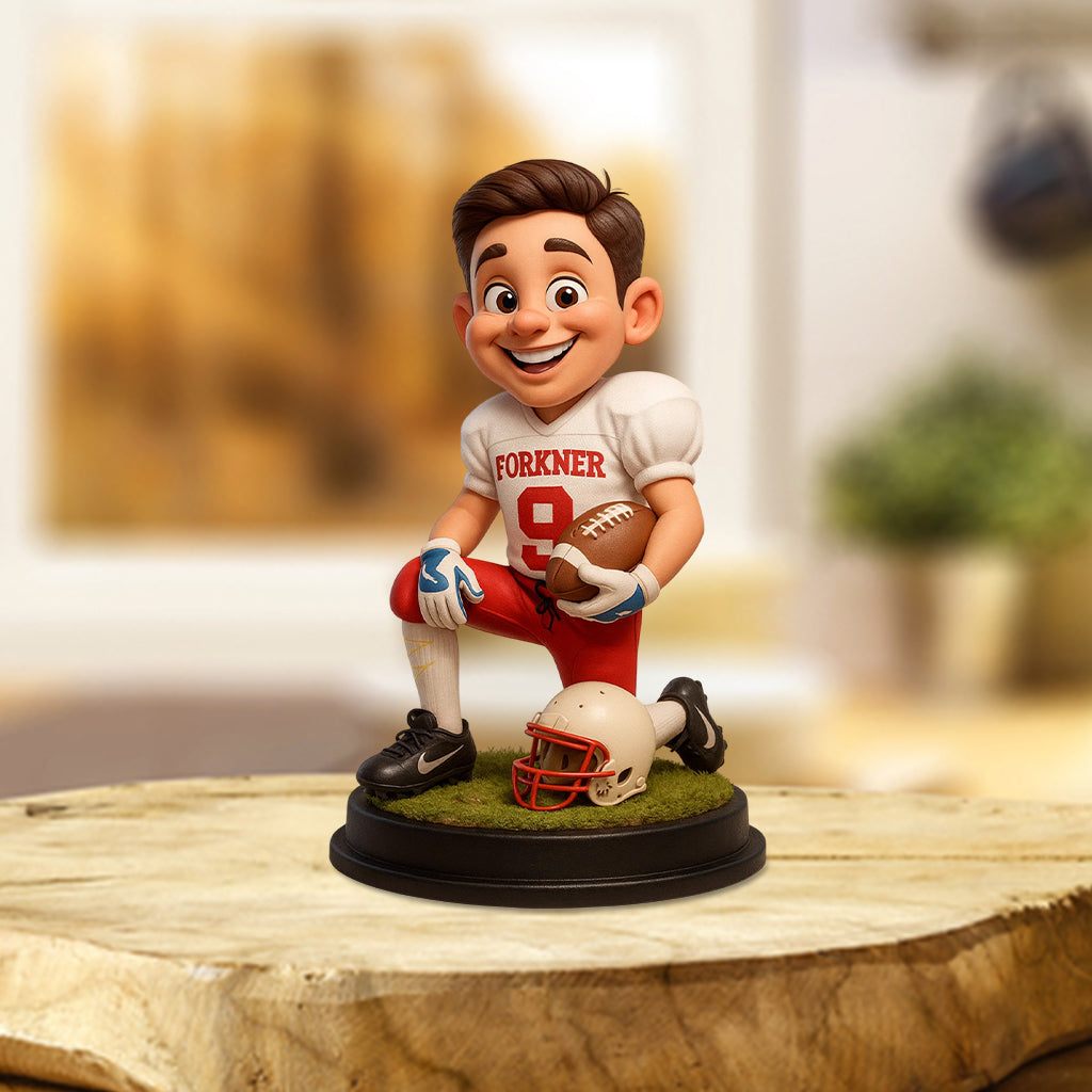 Plaque acrylique personnalisée en forme de ballon de football, style dessin animé humoristique