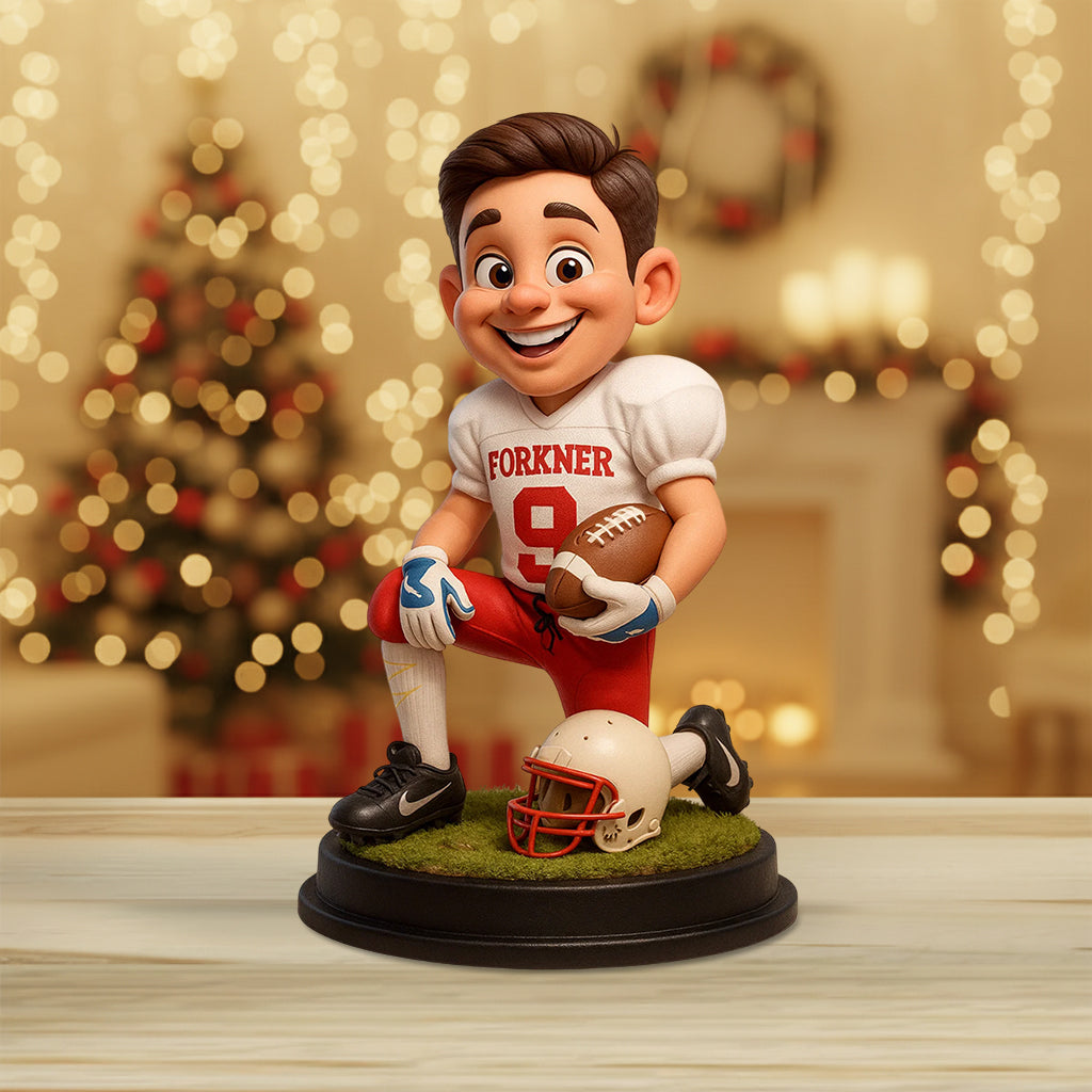 Plaque acrylique personnalisée en forme de ballon de football, style dessin animé humoristique