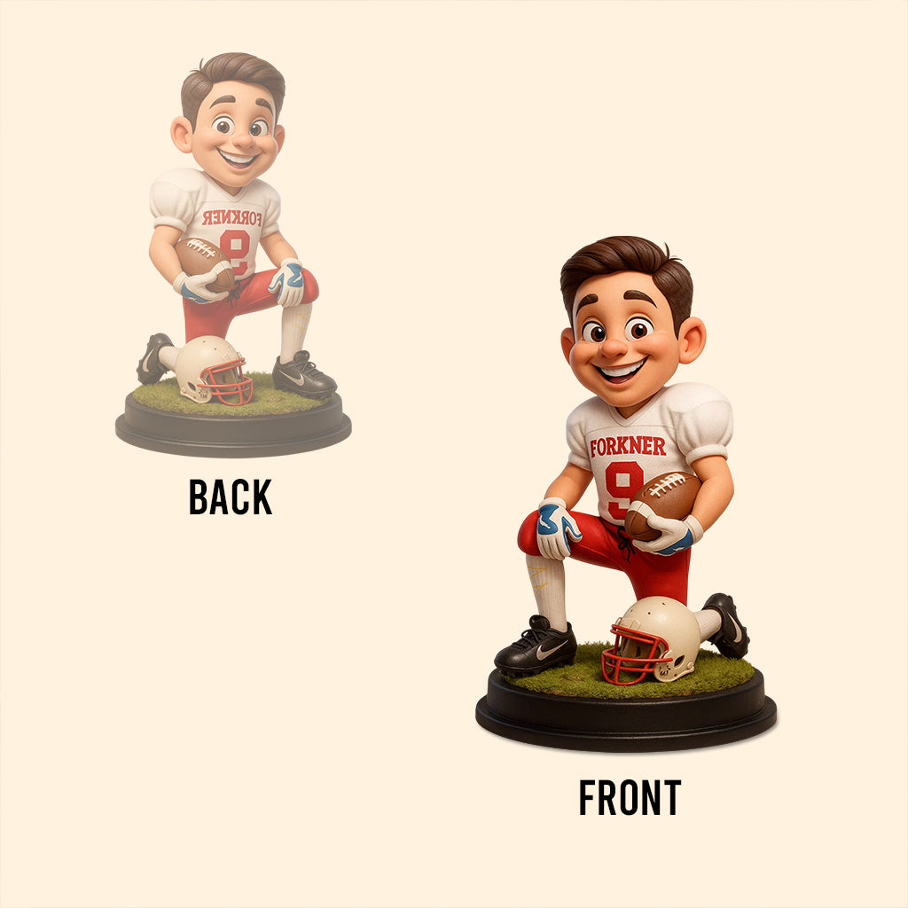 Plaque acrylique personnalisée en forme de ballon de football, style dessin animé humoristique