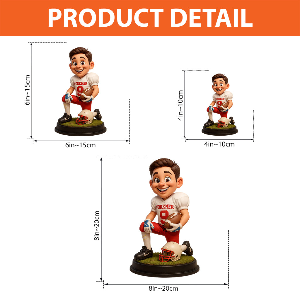 Plaque acrylique personnalisée en forme de ballon de football, style dessin animé humoristique