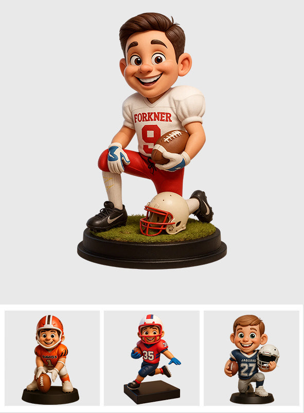 Plaque acrylique personnalisée en forme de ballon de football, style dessin animé humoristique