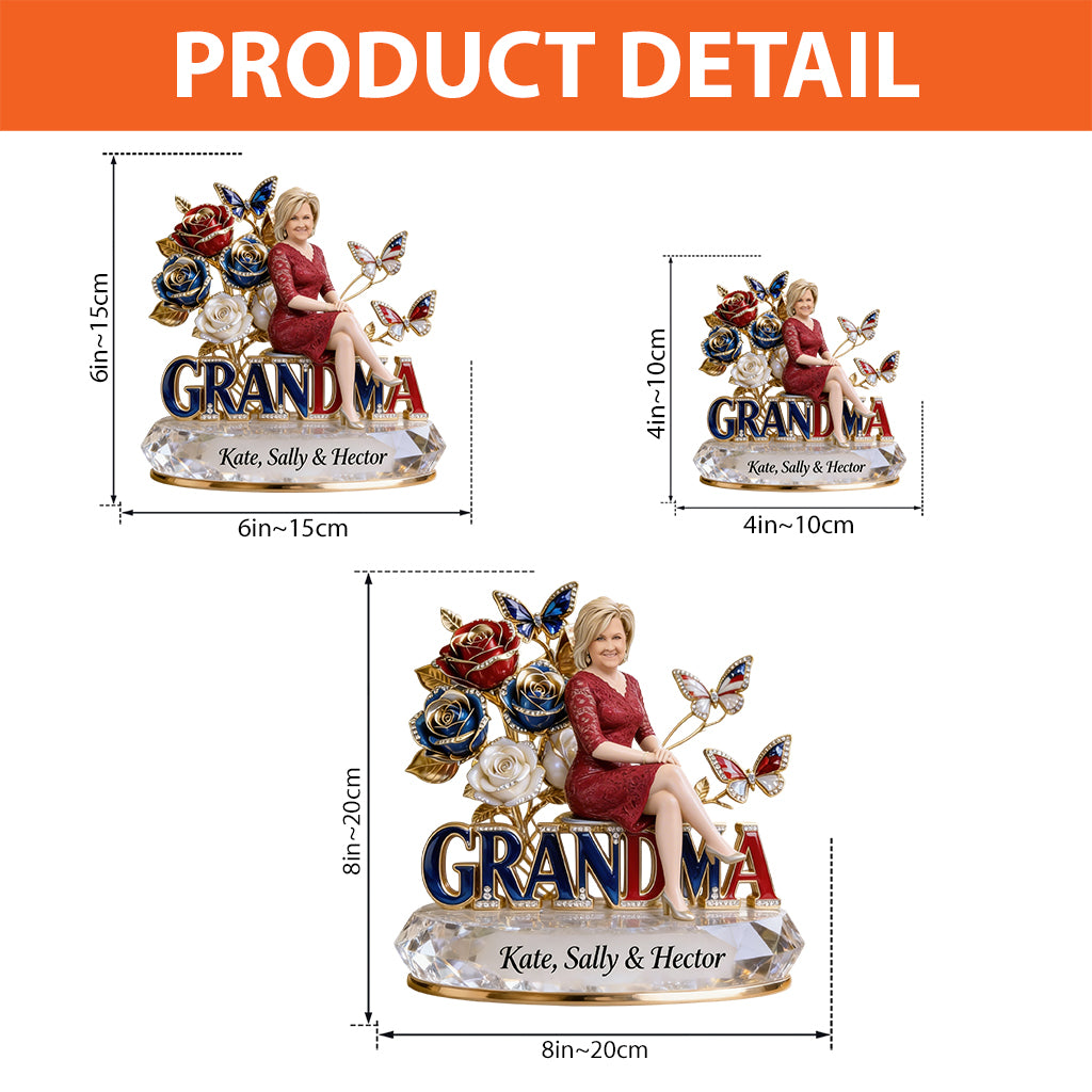 Custom Any Photo American Mom/Grandma - Personalized Mother Custom Shaped Acrylic Plaque