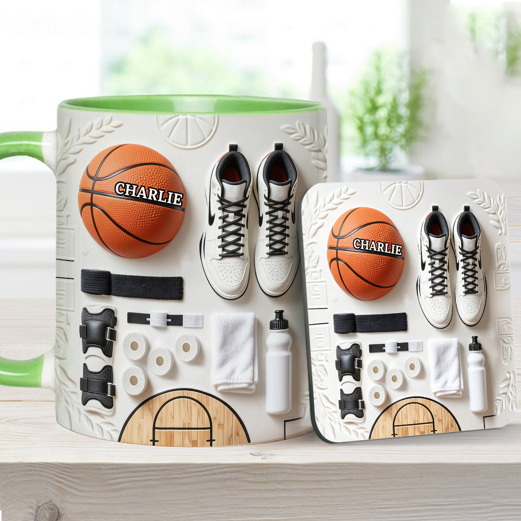 Aimez-vous le basketball ? Mug et sous-verre personnalisés sur le thème du basketball