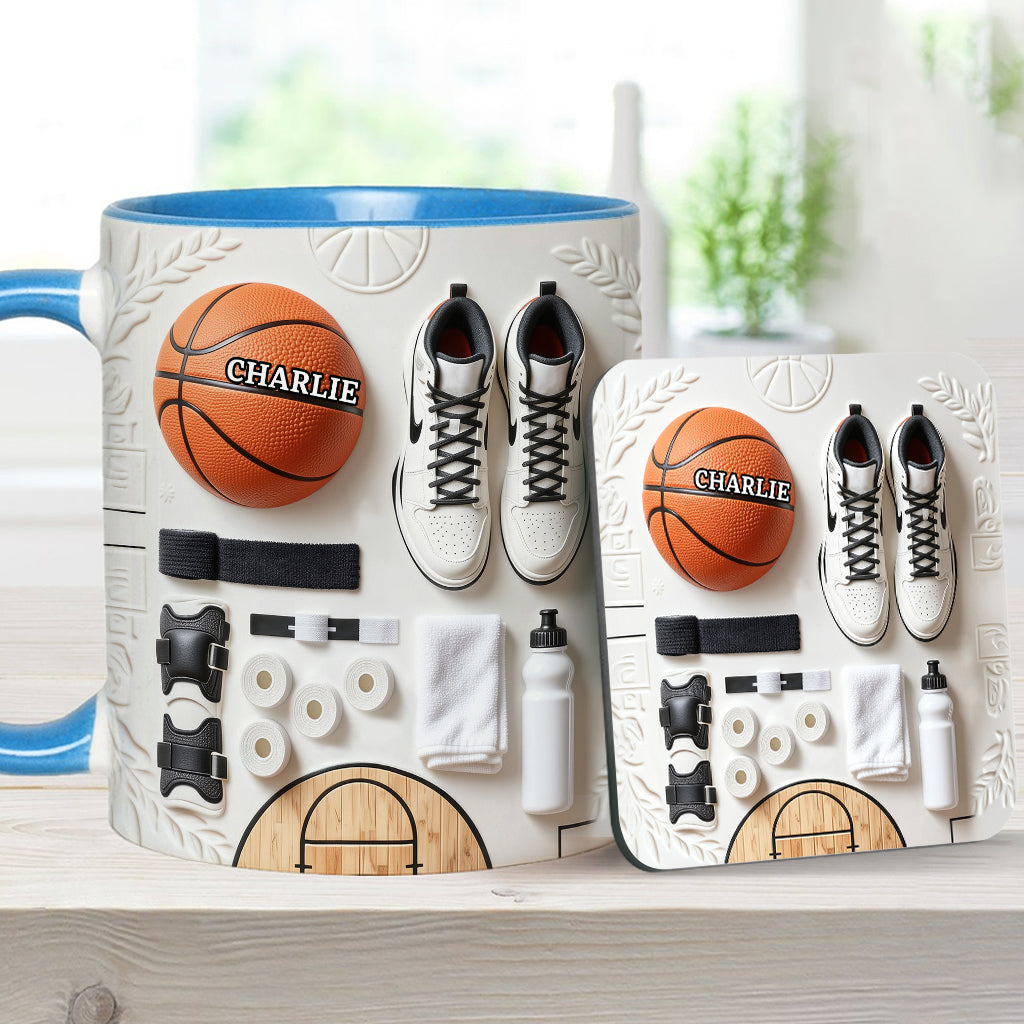 Aimez-vous le basketball ? Mug et sous-verre personnalisés sur le thème du basketball