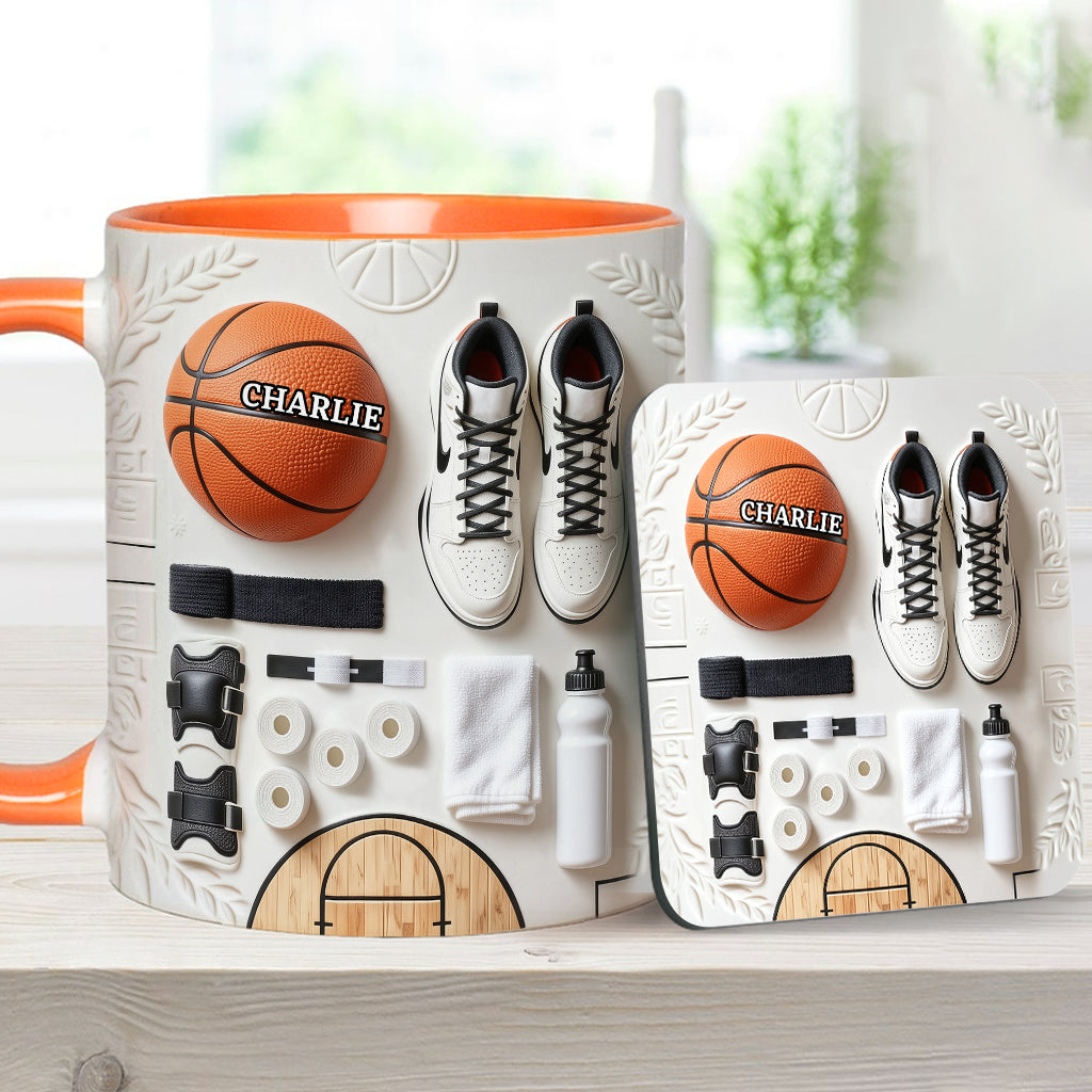 Aimez-vous le basketball ? Mug et sous-verre personnalisés sur le thème du basketball