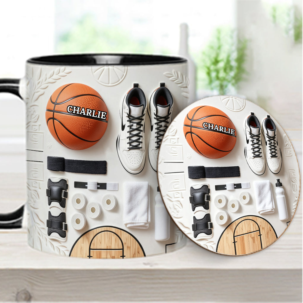 Aimez-vous le basketball ? Mug et sous-verre personnalisés sur le thème du basketball