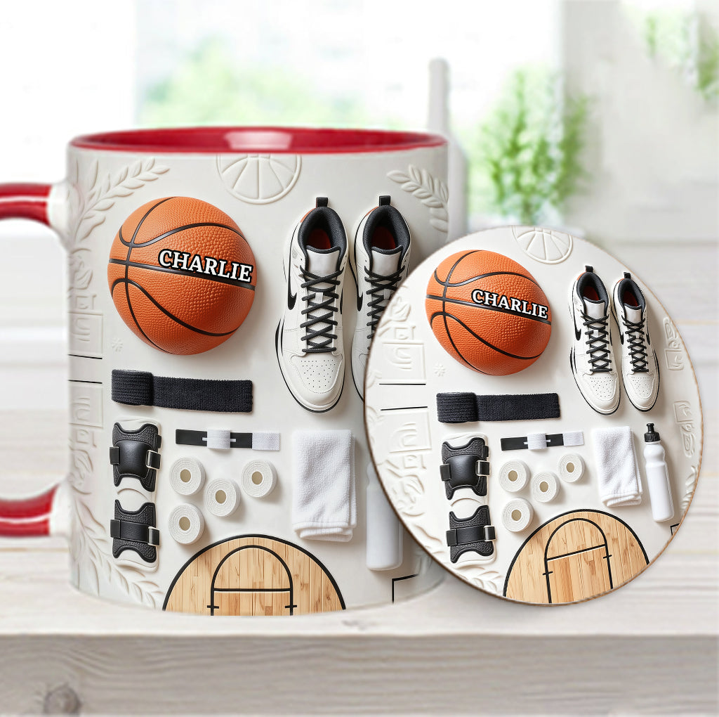 Aimez-vous le basketball ? Mug et sous-verre personnalisés sur le thème du basketball