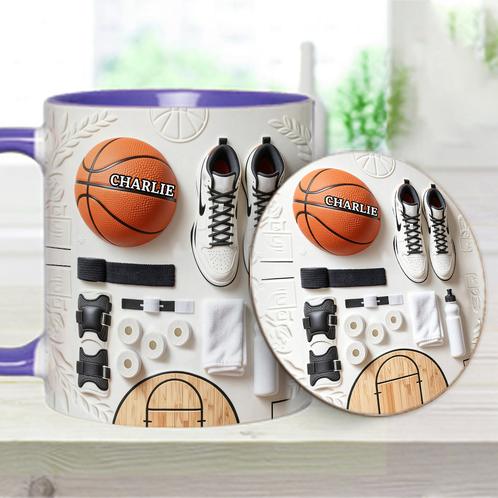 Aimez-vous le basketball ? Mug et sous-verre personnalisés sur le thème du basketball