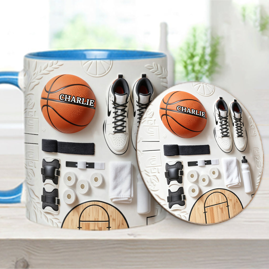 Aimez-vous le basketball ? Mug et sous-verre personnalisés sur le thème du basketball