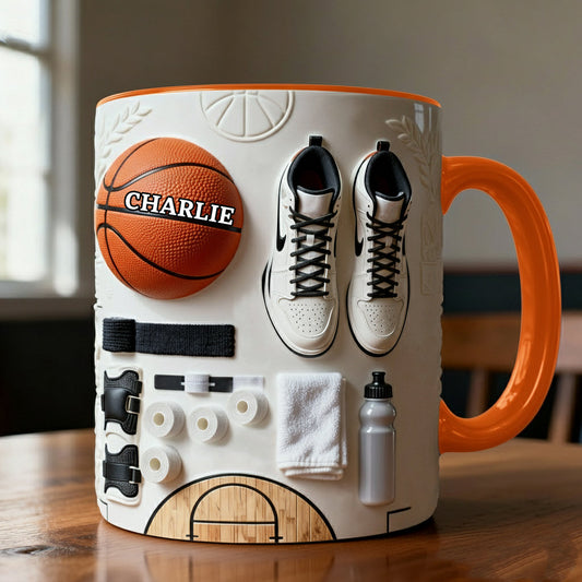Love Basketball - Personalized Basketball Accent Mug & Coaster