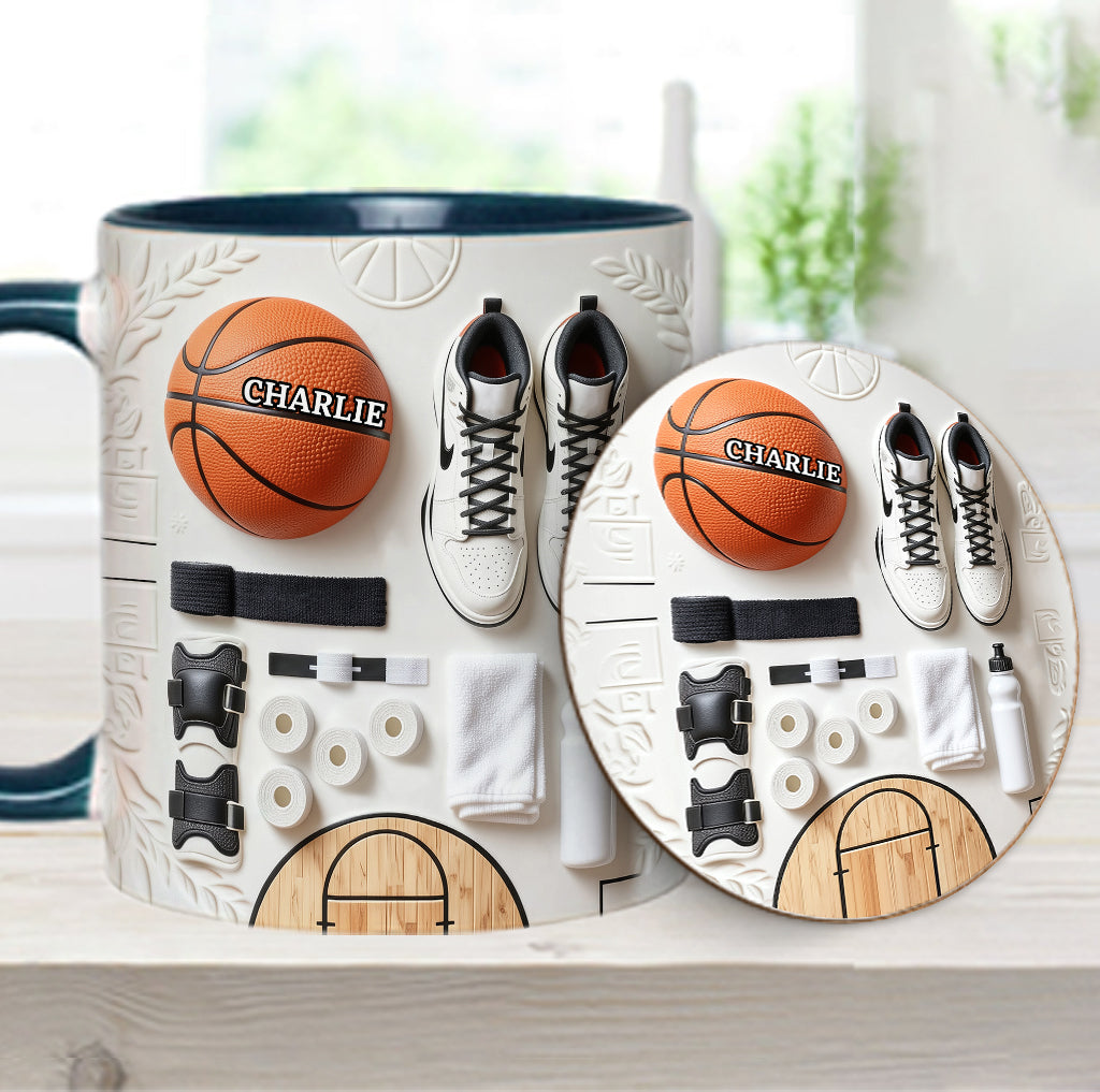 Aimez-vous le basketball ? Mug et sous-verre personnalisés sur le thème du basketball
