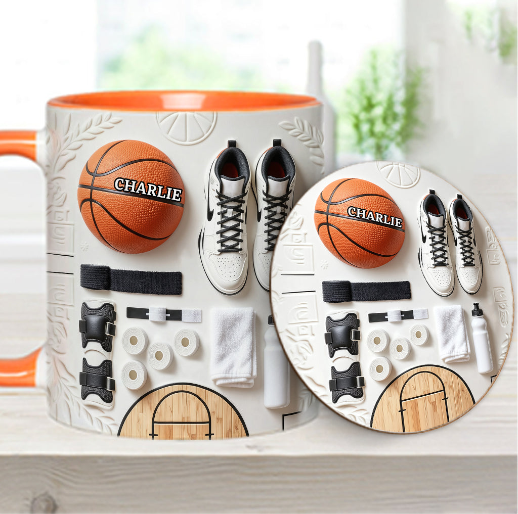 Aimez-vous le basketball ? Mug et sous-verre personnalisés sur le thème du basketball