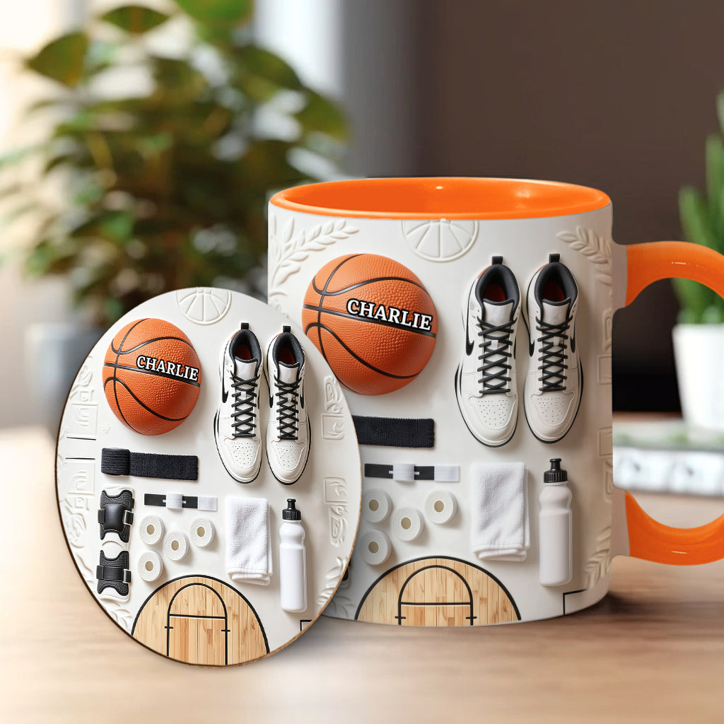 Aimez-vous le basketball ? Mug et sous-verre personnalisés sur le thème du basketball