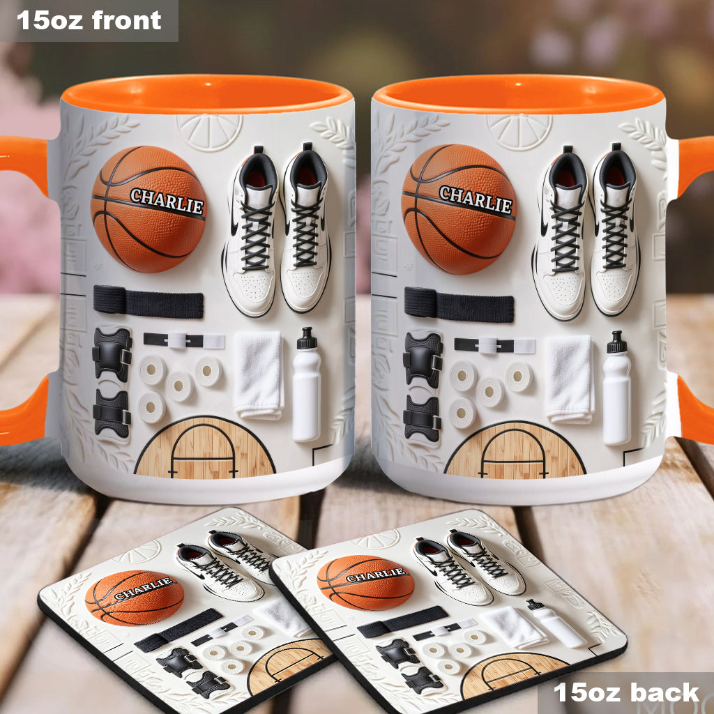 Aimez-vous le basketball ? Mug et sous-verre personnalisés sur le thème du basketball