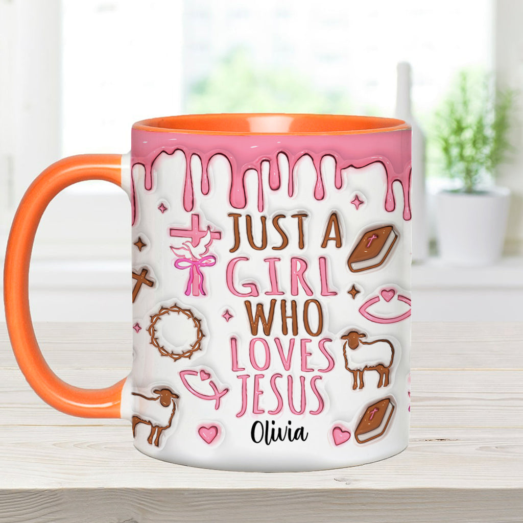 Mug personnalisé chrétien « Juste une fille qui aime Jésus »