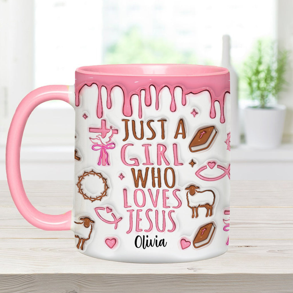 Mug personnalisé chrétien « Juste une fille qui aime Jésus »