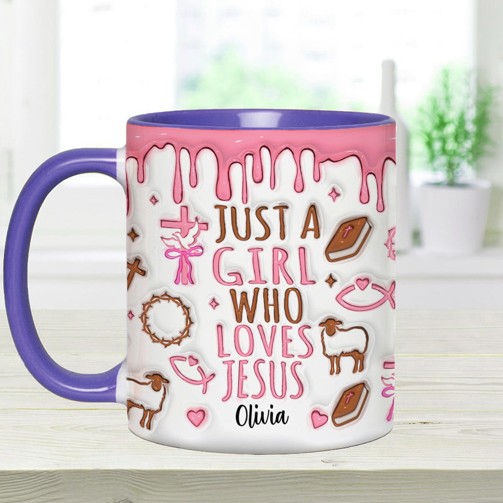 Mug personnalisé chrétien « Juste une fille qui aime Jésus »