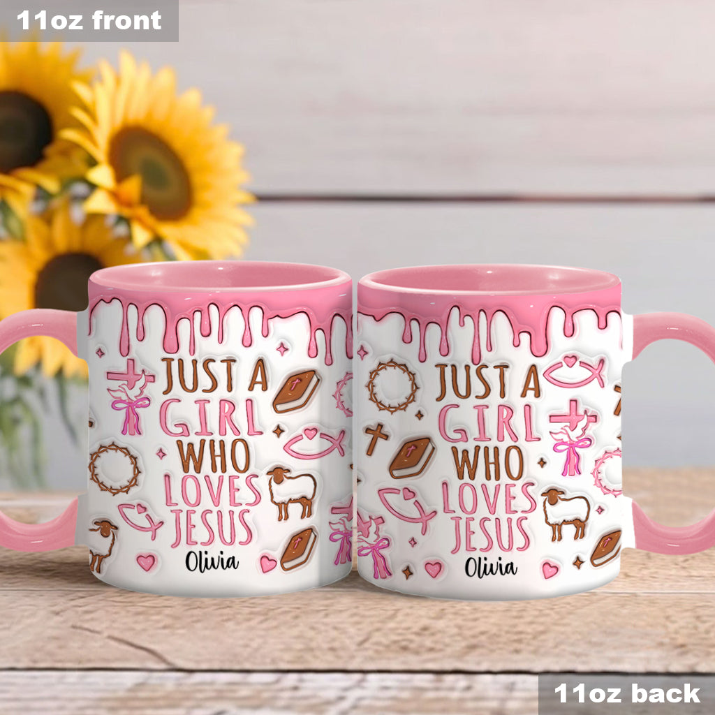 Mug personnalisé chrétien « Juste une fille qui aime Jésus »