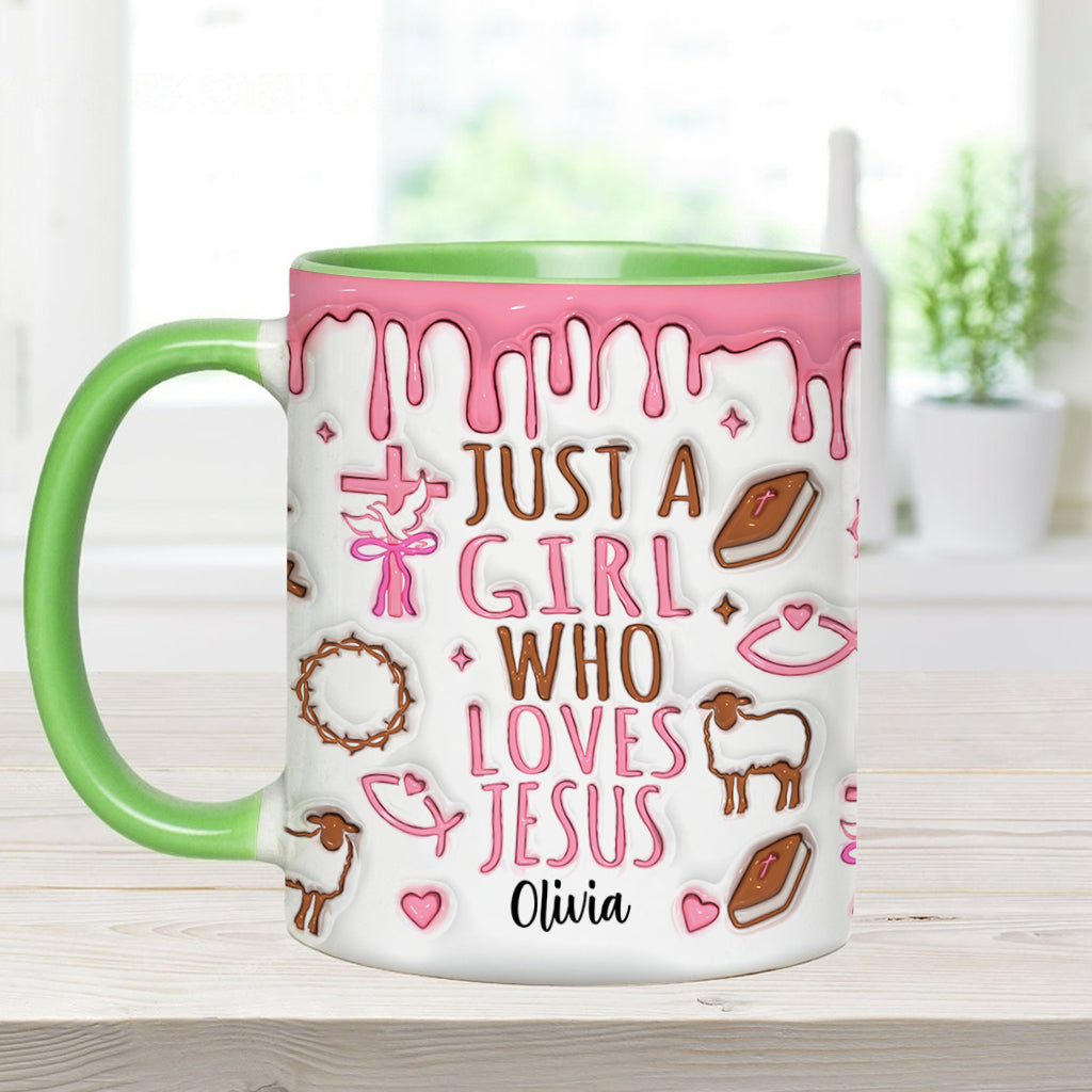 Mug personnalisé chrétien « Juste une fille qui aime Jésus »