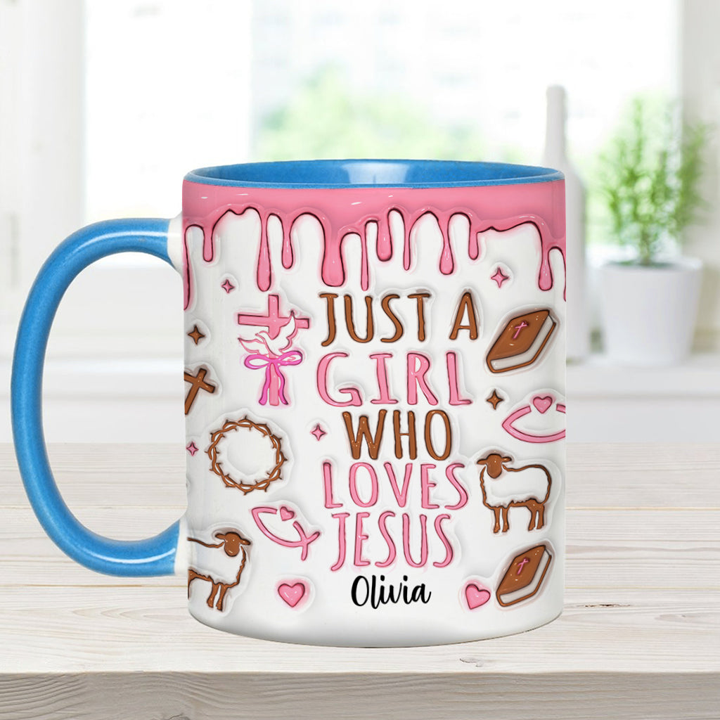 Mug personnalisé chrétien « Juste une fille qui aime Jésus »