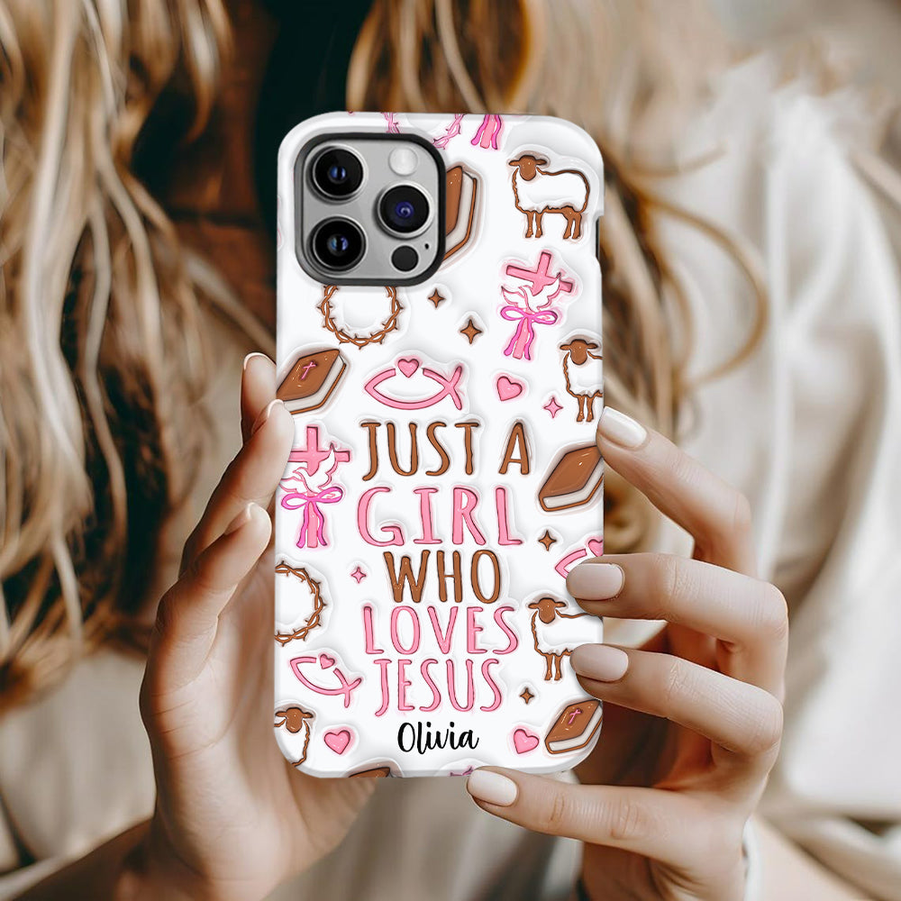 Juste une fille qui aime Jésus - Coque de téléphone personnalisée avec impression chrétienne intégrale
