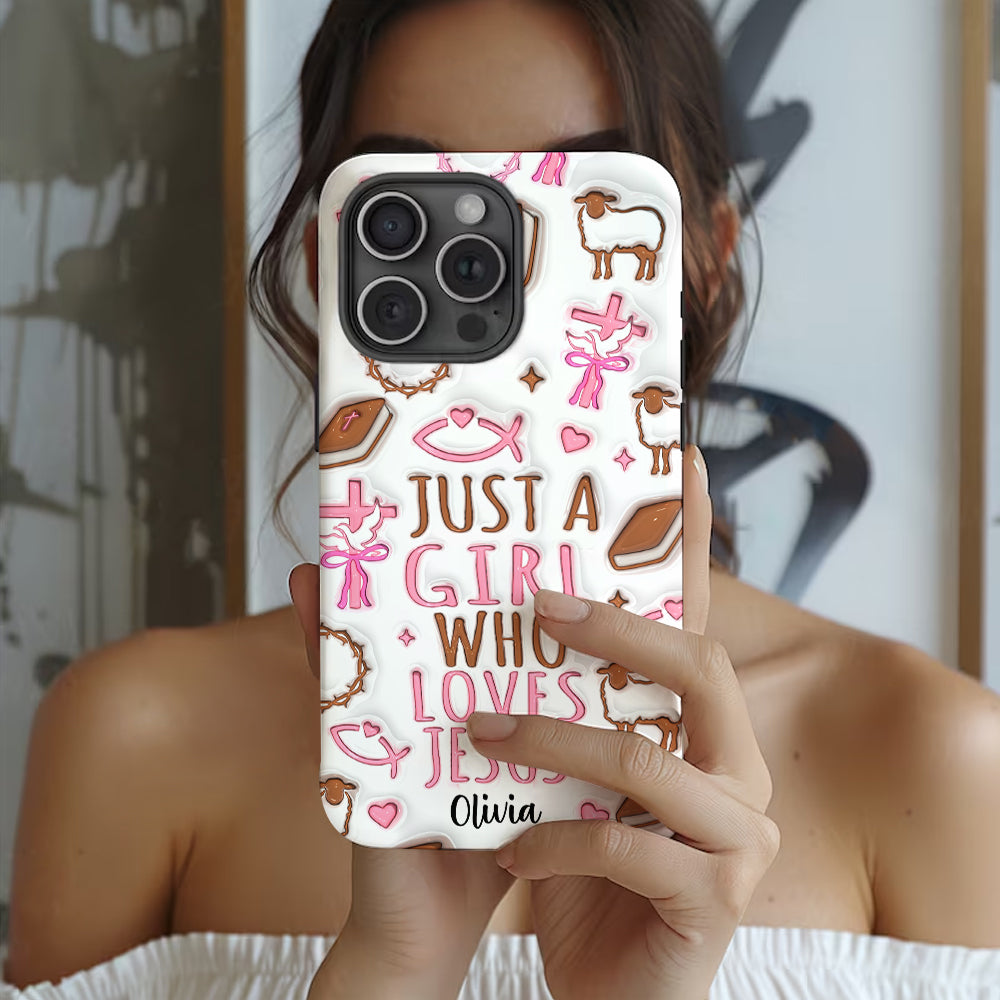 Juste une fille qui aime Jésus - Coque de téléphone personnalisée avec impression chrétienne intégrale