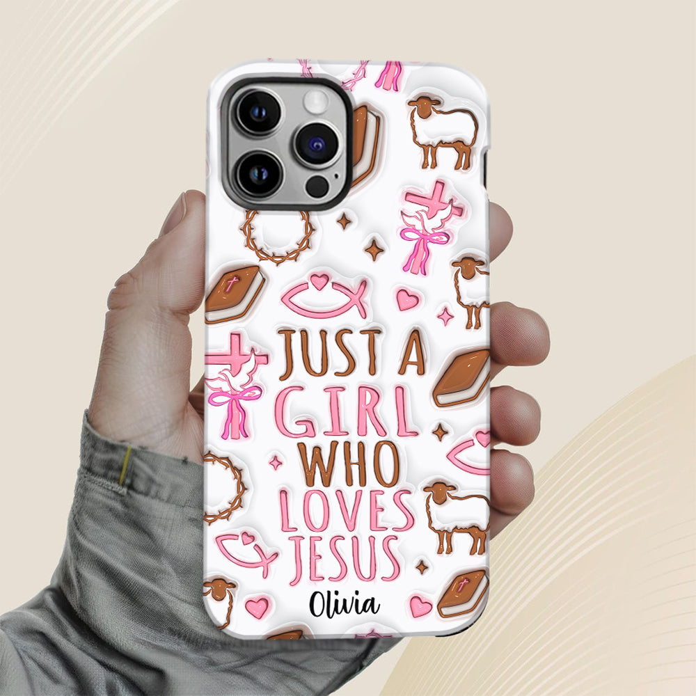 Juste une fille qui aime Jésus - Coque de téléphone personnalisée avec impression chrétienne intégrale