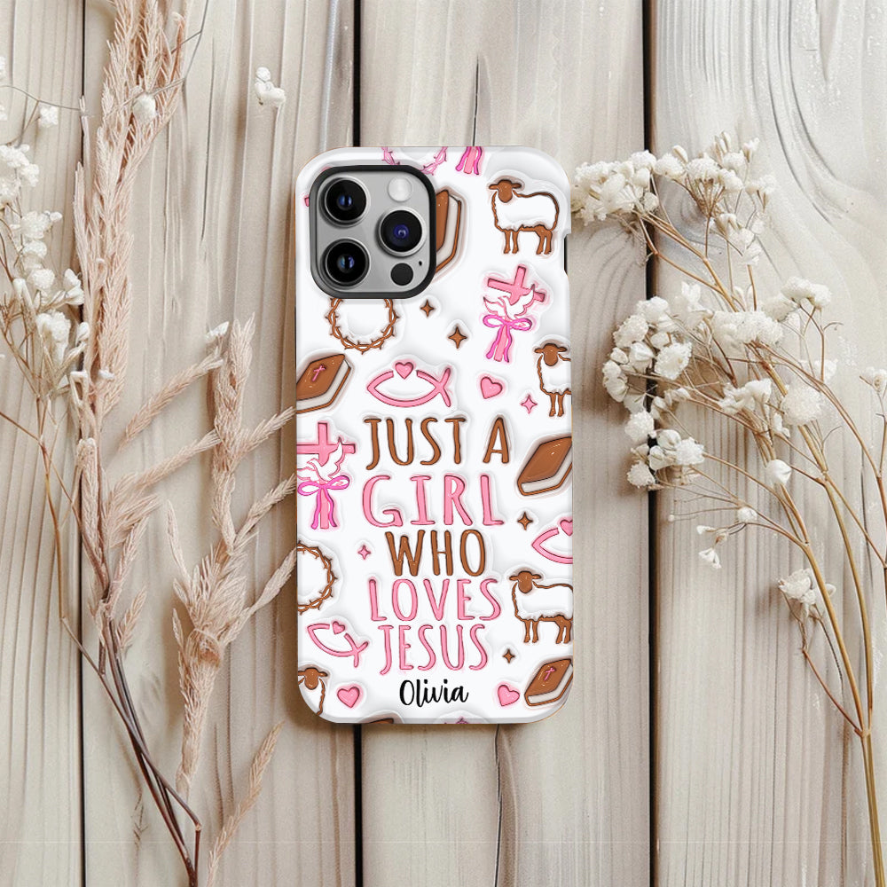 Juste une fille qui aime Jésus - Coque de téléphone personnalisée avec impression chrétienne intégrale