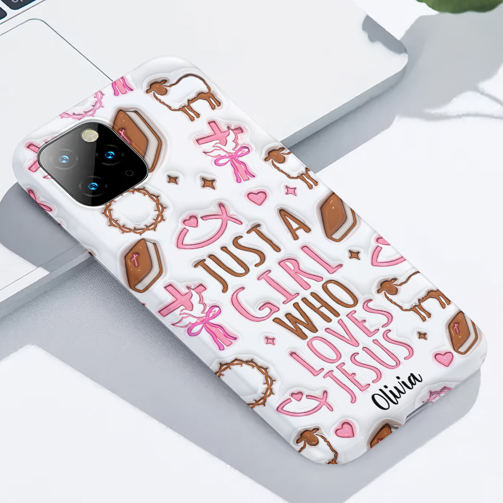Juste une fille qui aime Jésus - Coque de téléphone personnalisée avec impression chrétienne intégrale