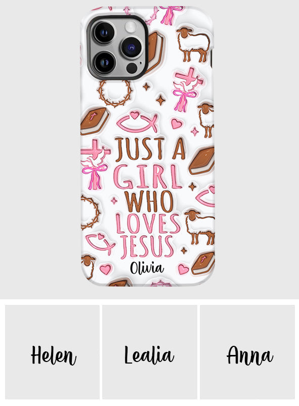 Juste une fille qui aime Jésus - Coque de téléphone personnalisée avec impression chrétienne intégrale