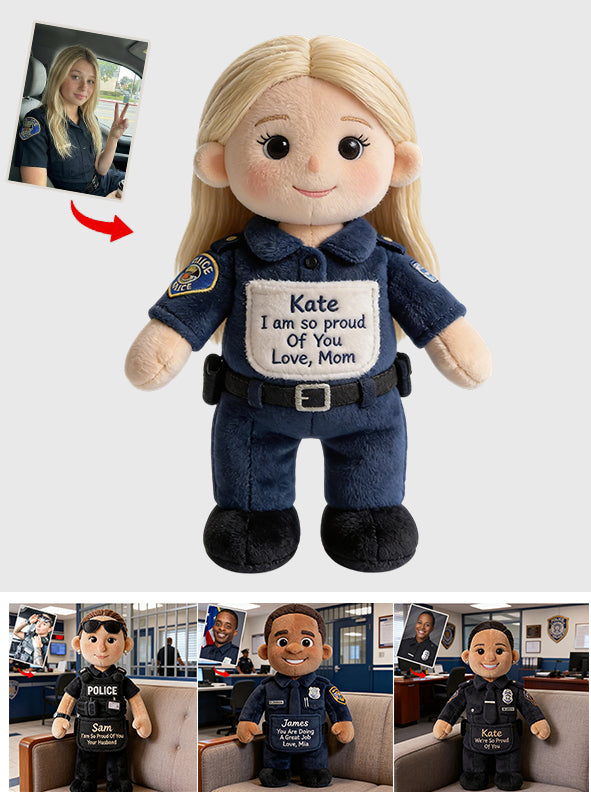 I'm So Proud Of You - Personalized Police Officer Premium Faux Fur Pillow