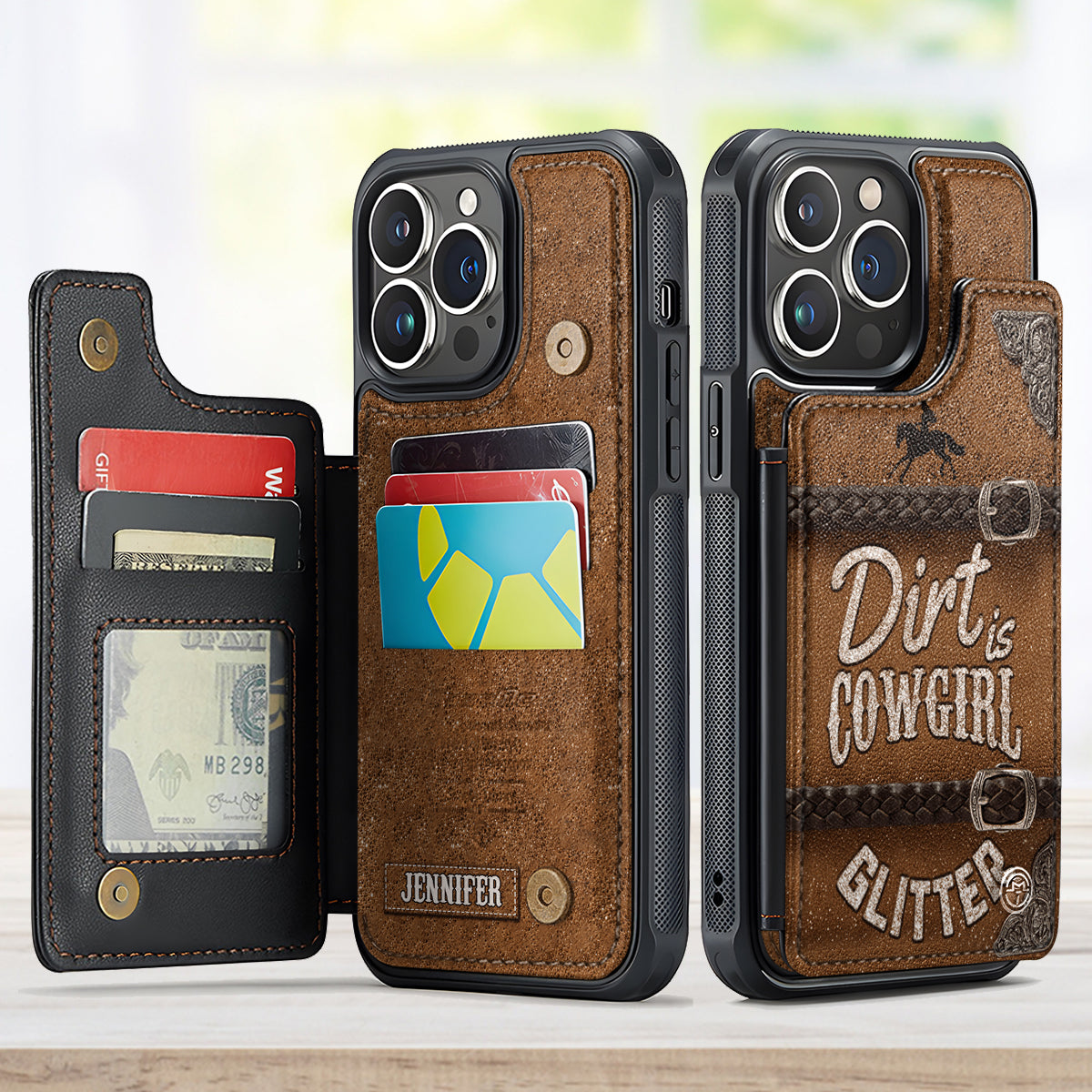 Dirt is Cowgirl Glitter - Personalized Cowgirl Fully Printed Wallet Phone Case