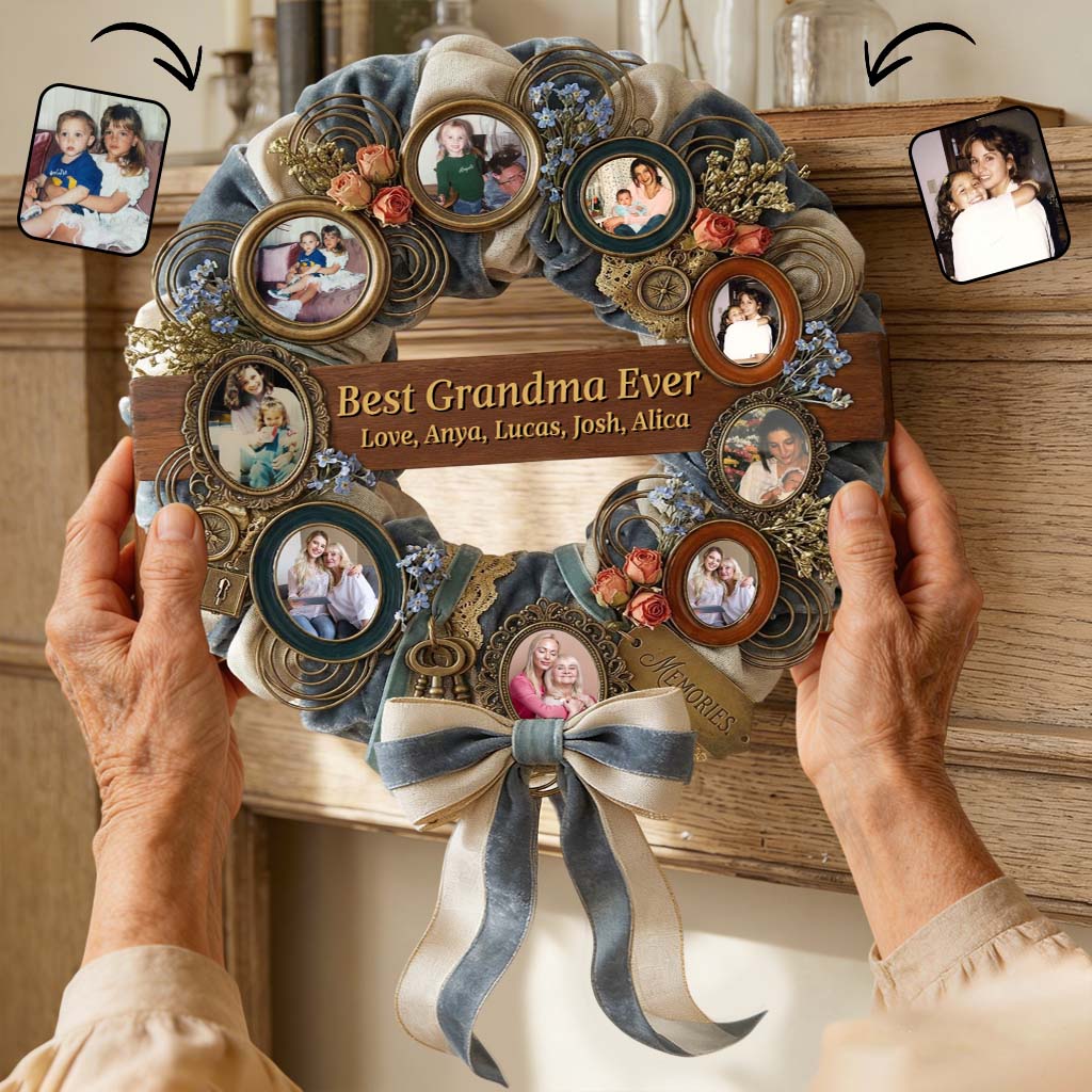 We Love You, Grandma - Personalized Grandma Shaped Wood Sign With Sash