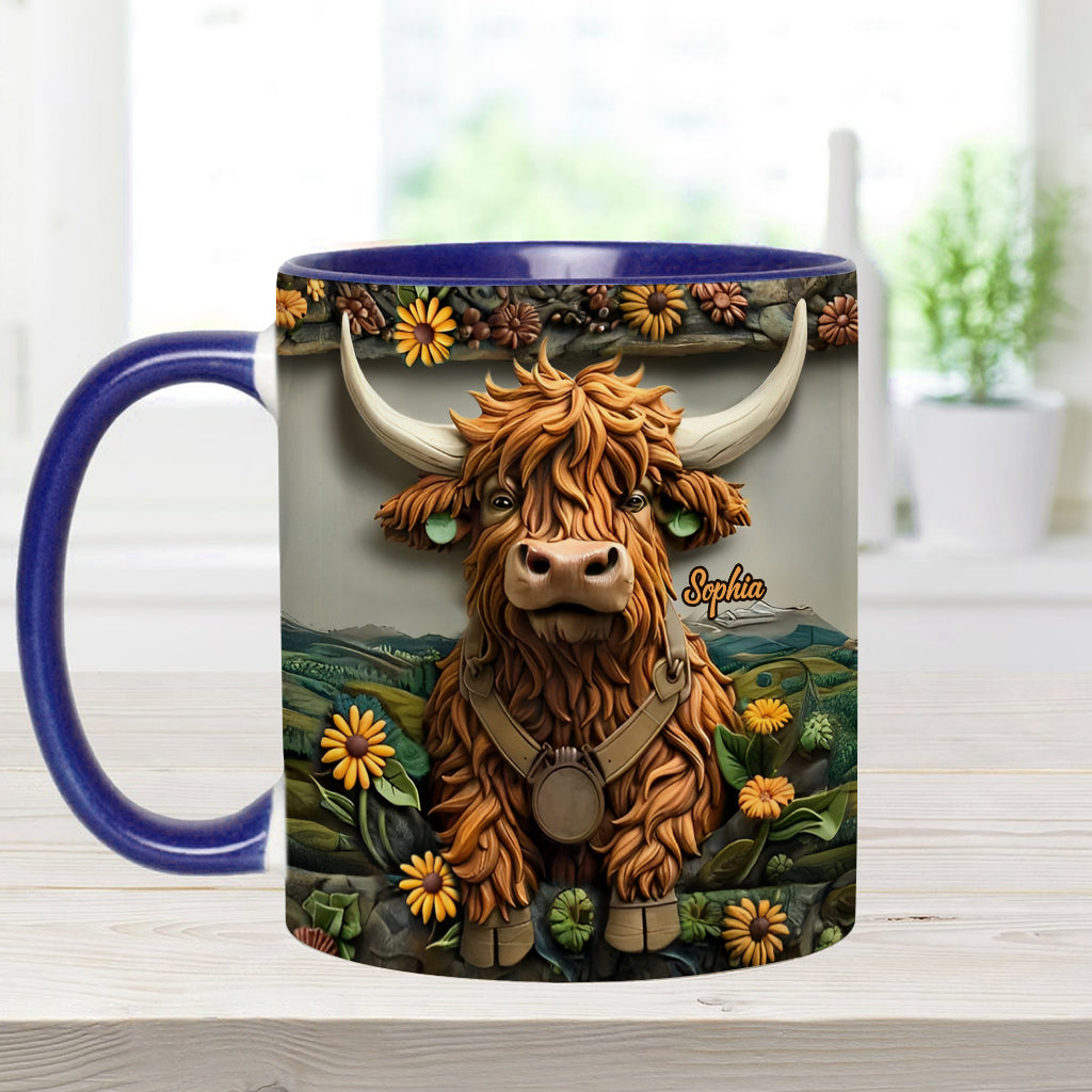 Cute Highland Cow - Personalized Highland Cow Accent Mug