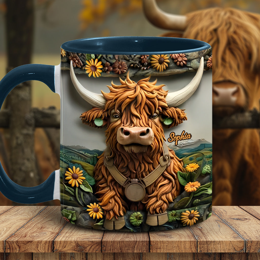 Cute Highland Cow - Personalized Highland Cow Accent Mug