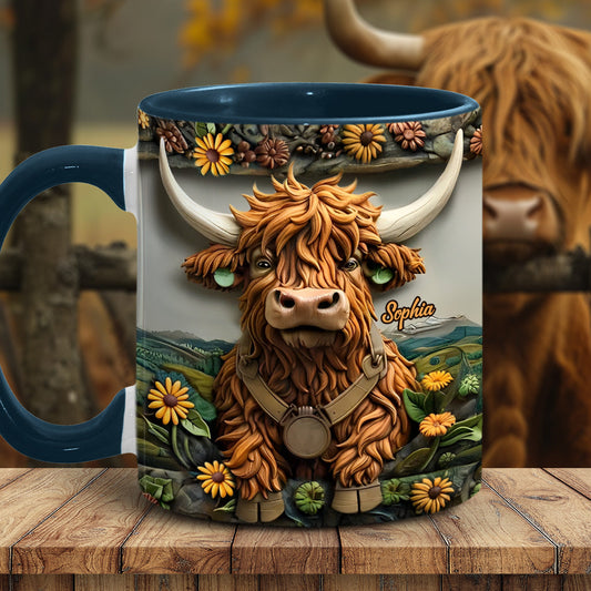 Mug personnalisé avec motif vache des Highlands - Mignonne Vache des Highlands