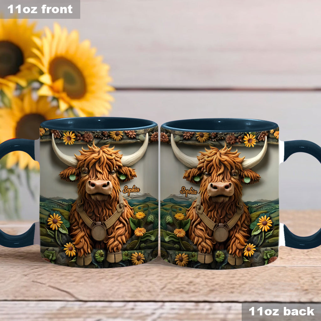 Cute Highland Cow - Personalized Highland Cow Accent Mug