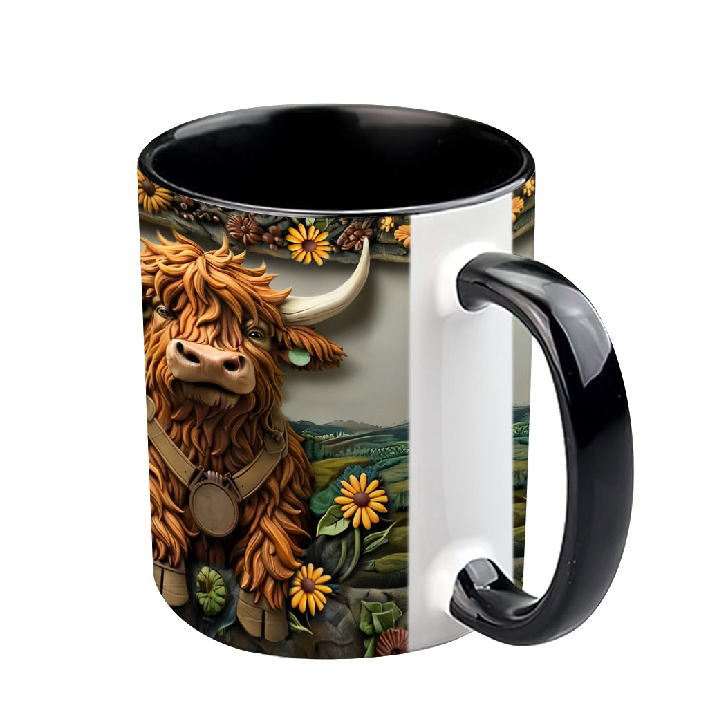 Cute Highland Cow - Personalized Highland Cow Accent Mug