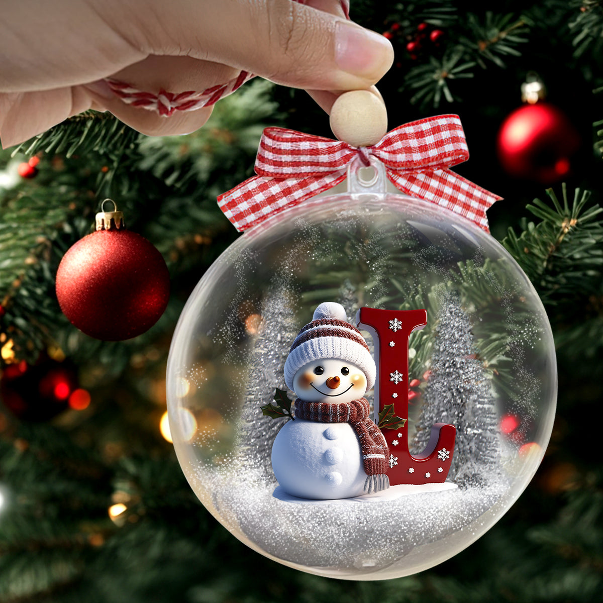 Initiales personnalisées pour toute la famille - Boule à neige personnalisée pour la famille